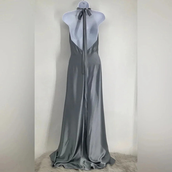 Nicole Batki Women’s Halter Style Evening Dress Satin Formal Gown Wedding Size S - Picture 2 of 6